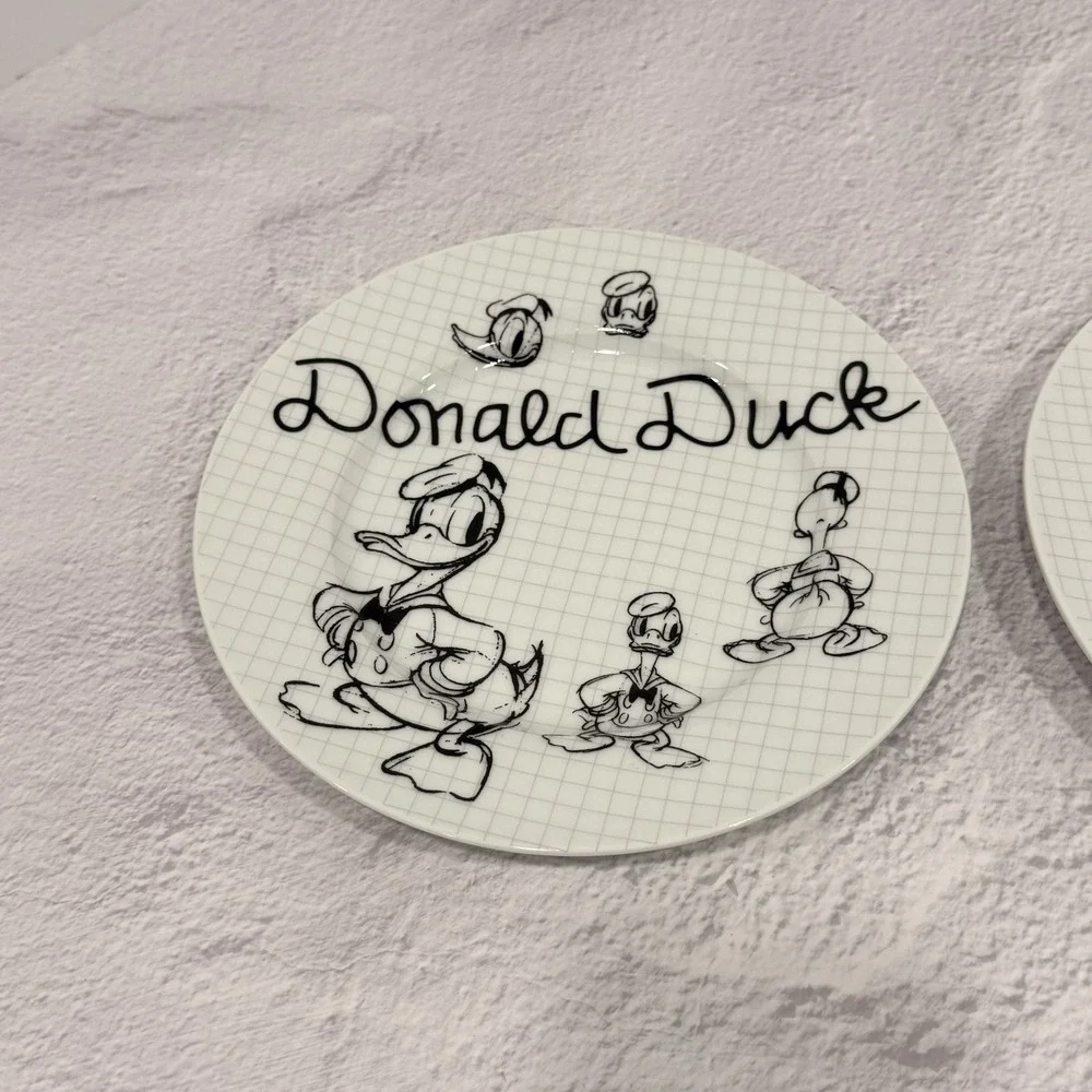 Disney Sketchbook Donald Duck & Minnie Mouse Salad Plate Set of 2 8